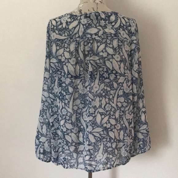 *lane Bryant Blue Sheer Top 14/16 - Picture 3 of 4